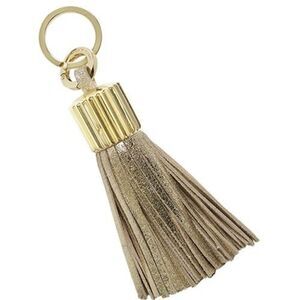 India Hicks Agra Tassel Gold Crackle Leather